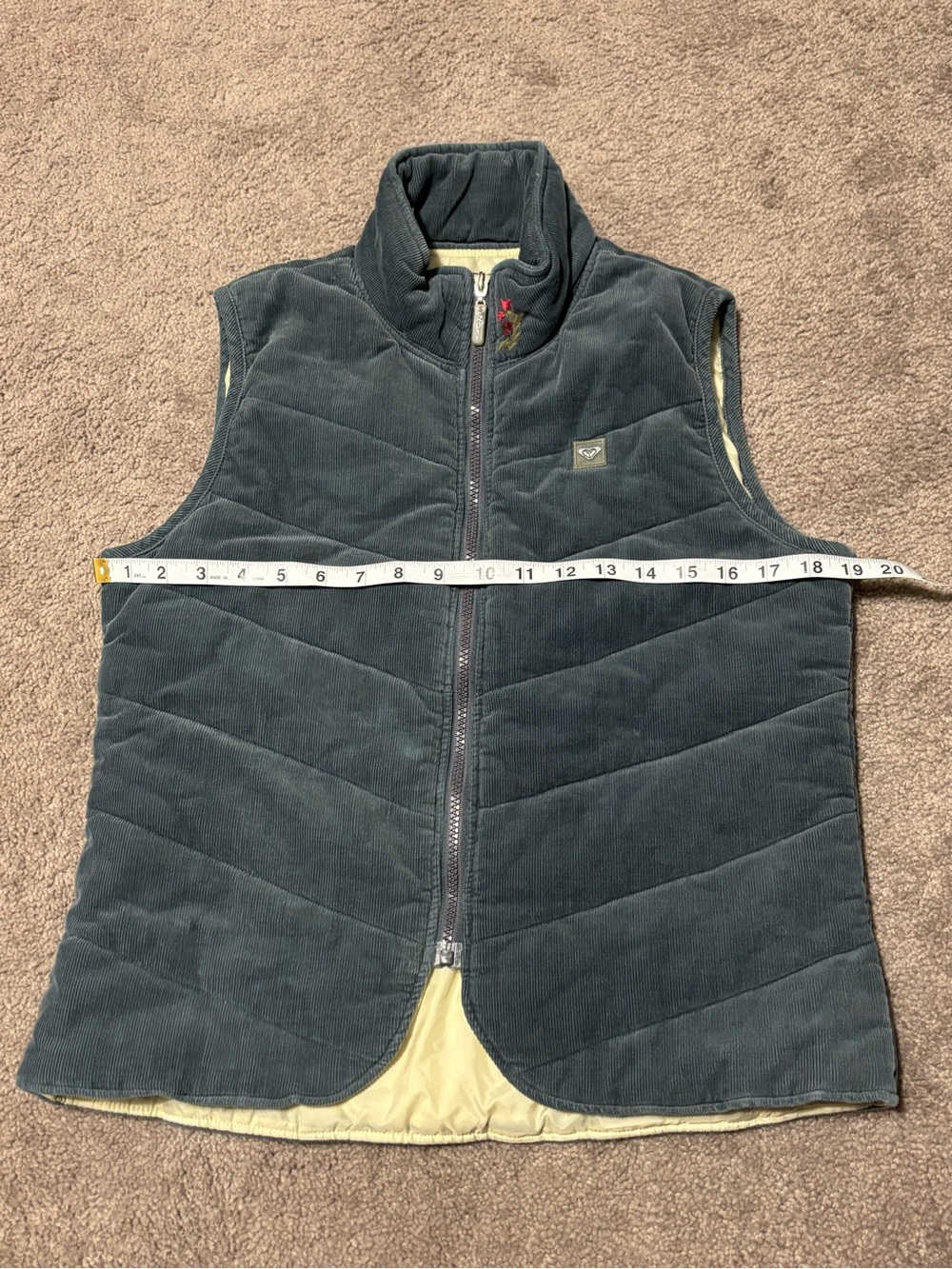 90s Quicksilver Roxy Corduroy vest sz:m - Picture 9 of 12